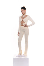 Legging Beige bota flare beige