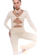 Olyra  long sleeve licrada beige