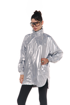 Chaqueta troya metalizada Plateada