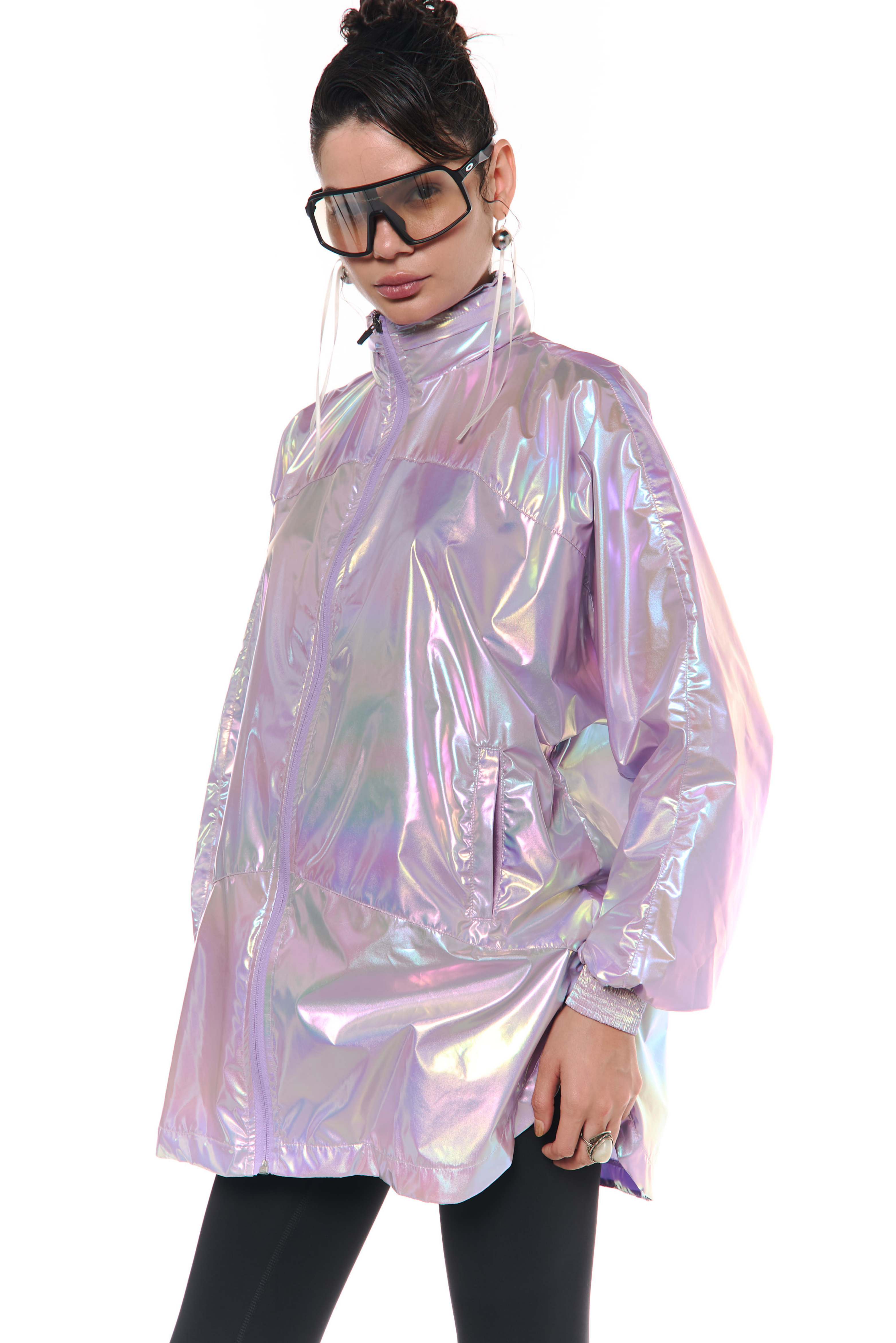 Chaqueta troya metalizada Lila Tornasol