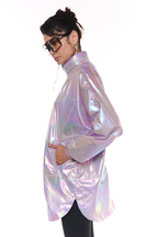 Chaqueta troya metalizada Lila Tornasol