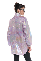 Chaqueta troya metalizada Lila Tornasol