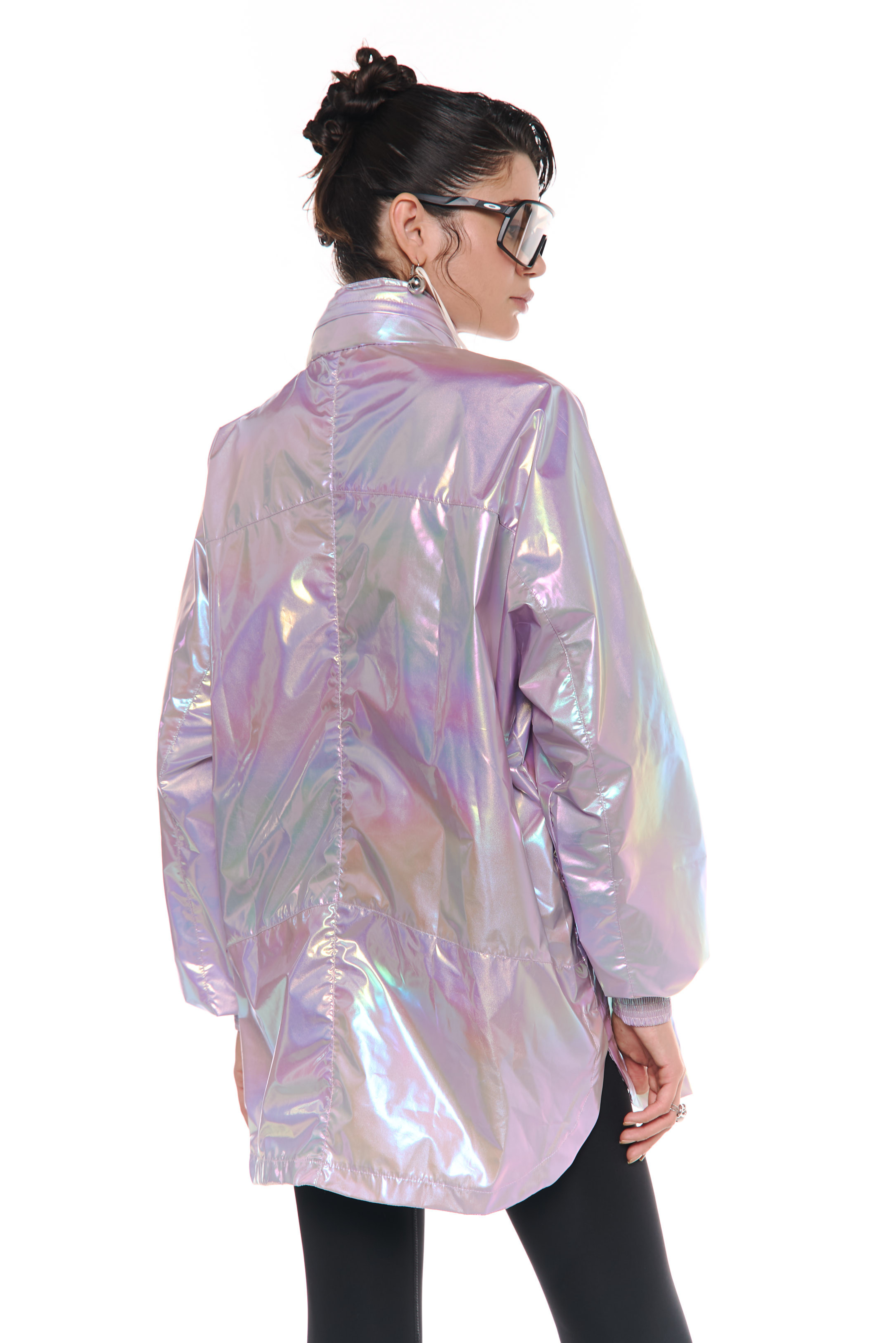 Chaqueta troya metalizada Lila Tornasol