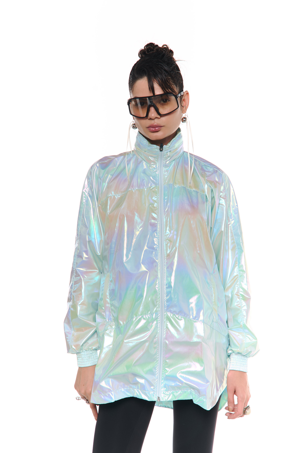 Chaqueta troya metalizada Azul Tornasol