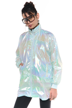 Chaqueta troya metalizada Azul Tornasol