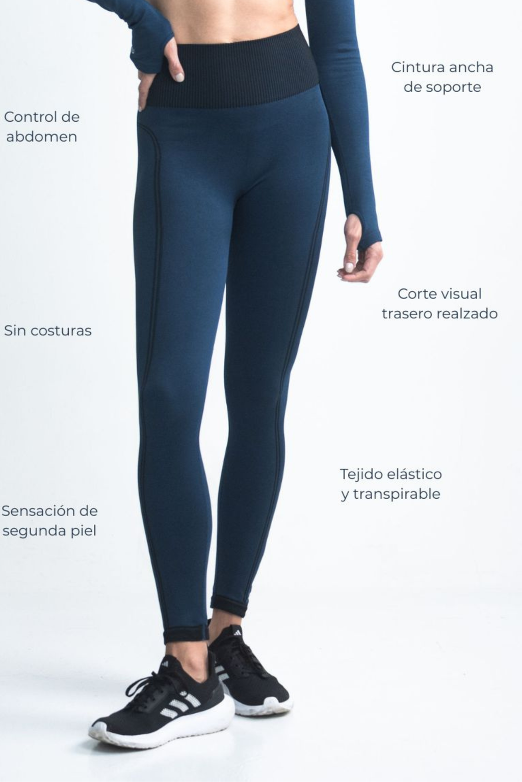 Legging Essenza Seamless Negro-Azul