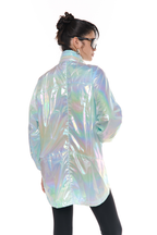 Chaqueta troya metalizada Azul Tornasol