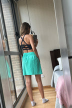 Sample falda verde menta S look 18