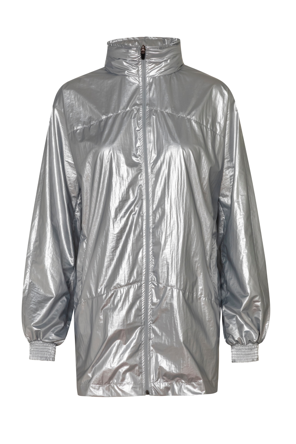 Chaqueta troya metalizada Plateada