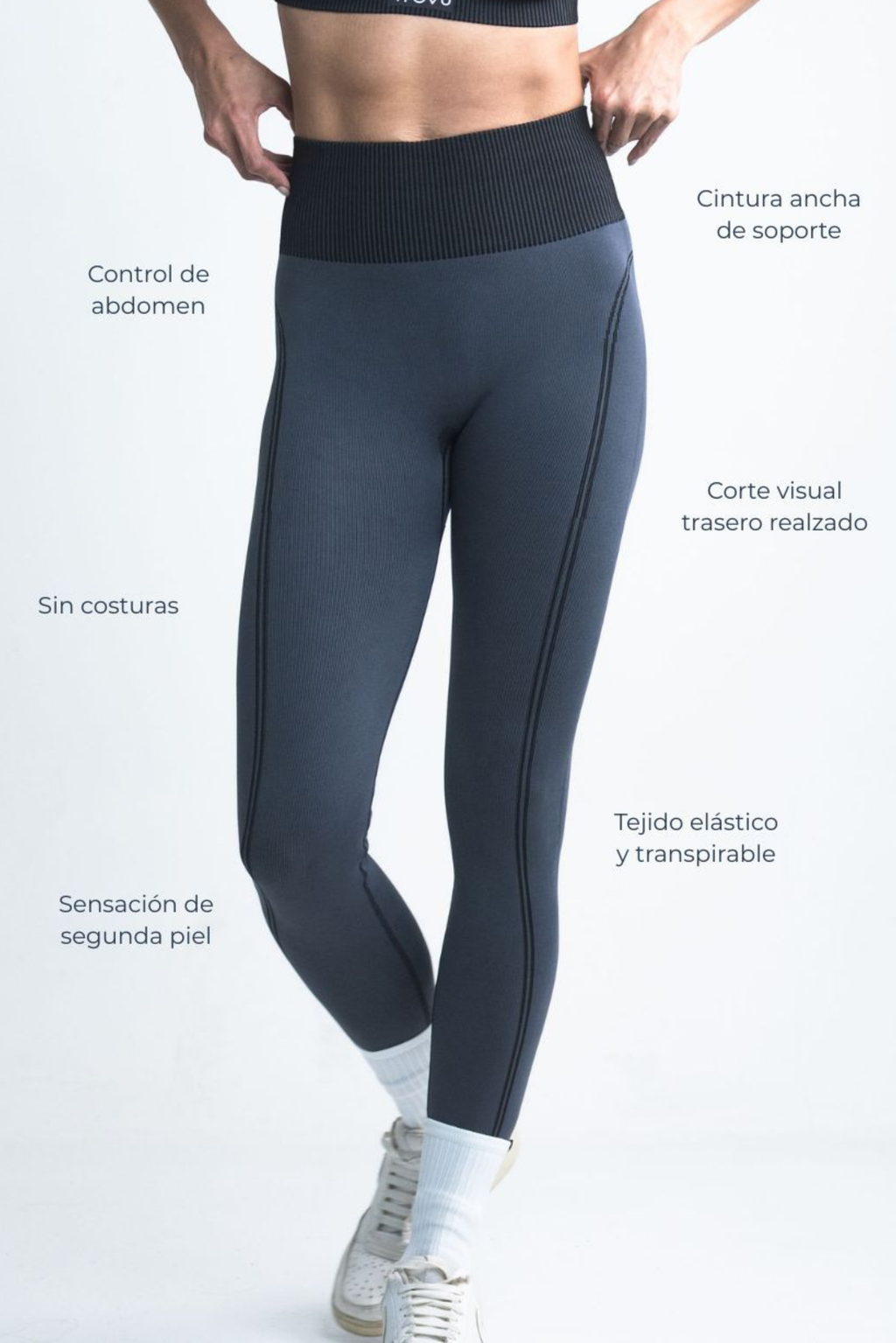 Legging Essenza Seamless Gris/Negro