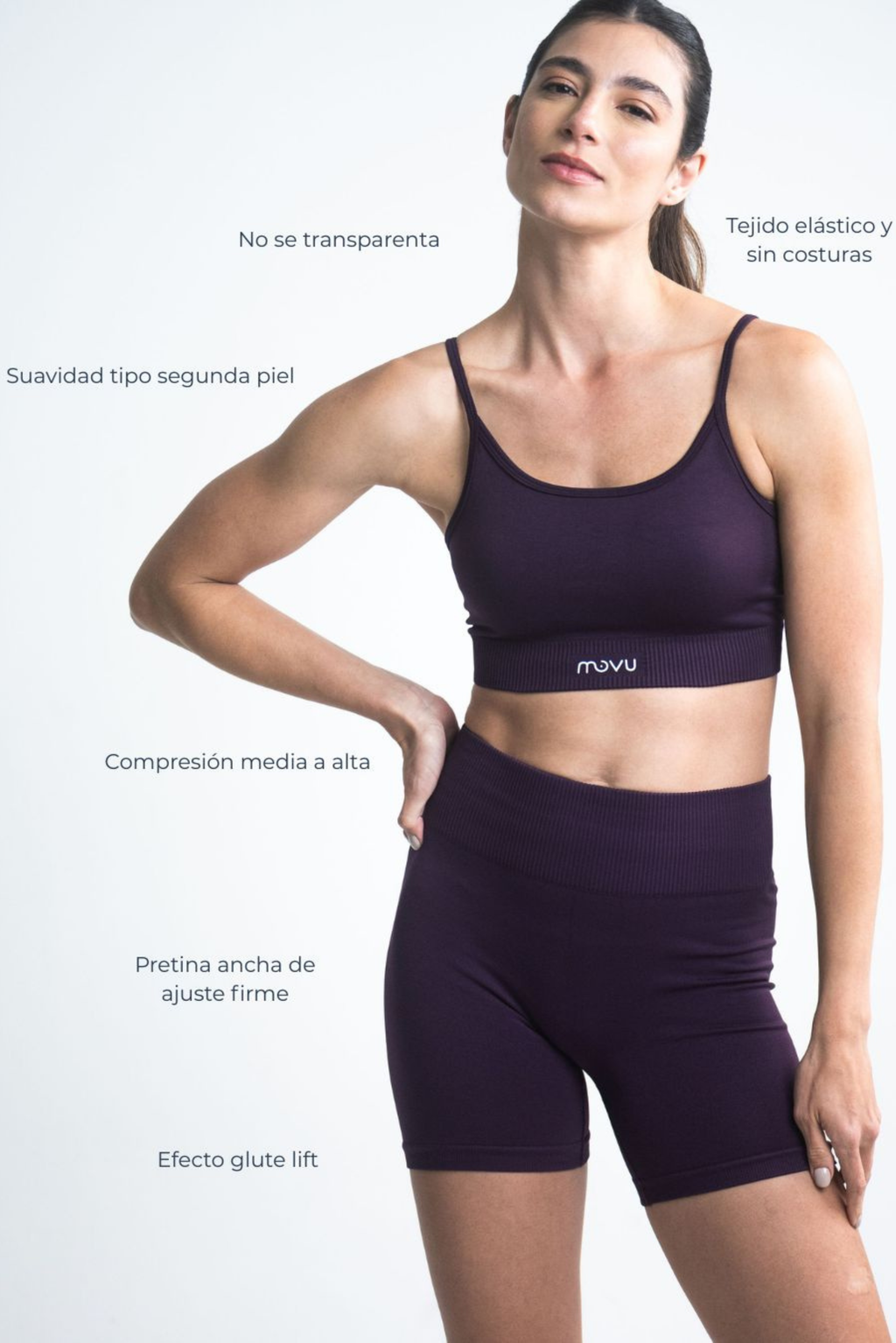 Short Bold Glute Pro Seamless Morado