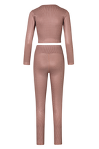 Legging rib tiro alto