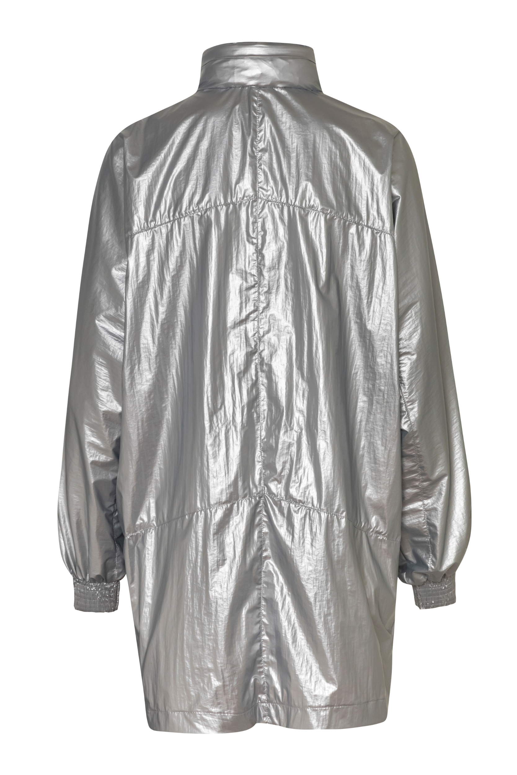 Chaqueta troya metalizada Plateada