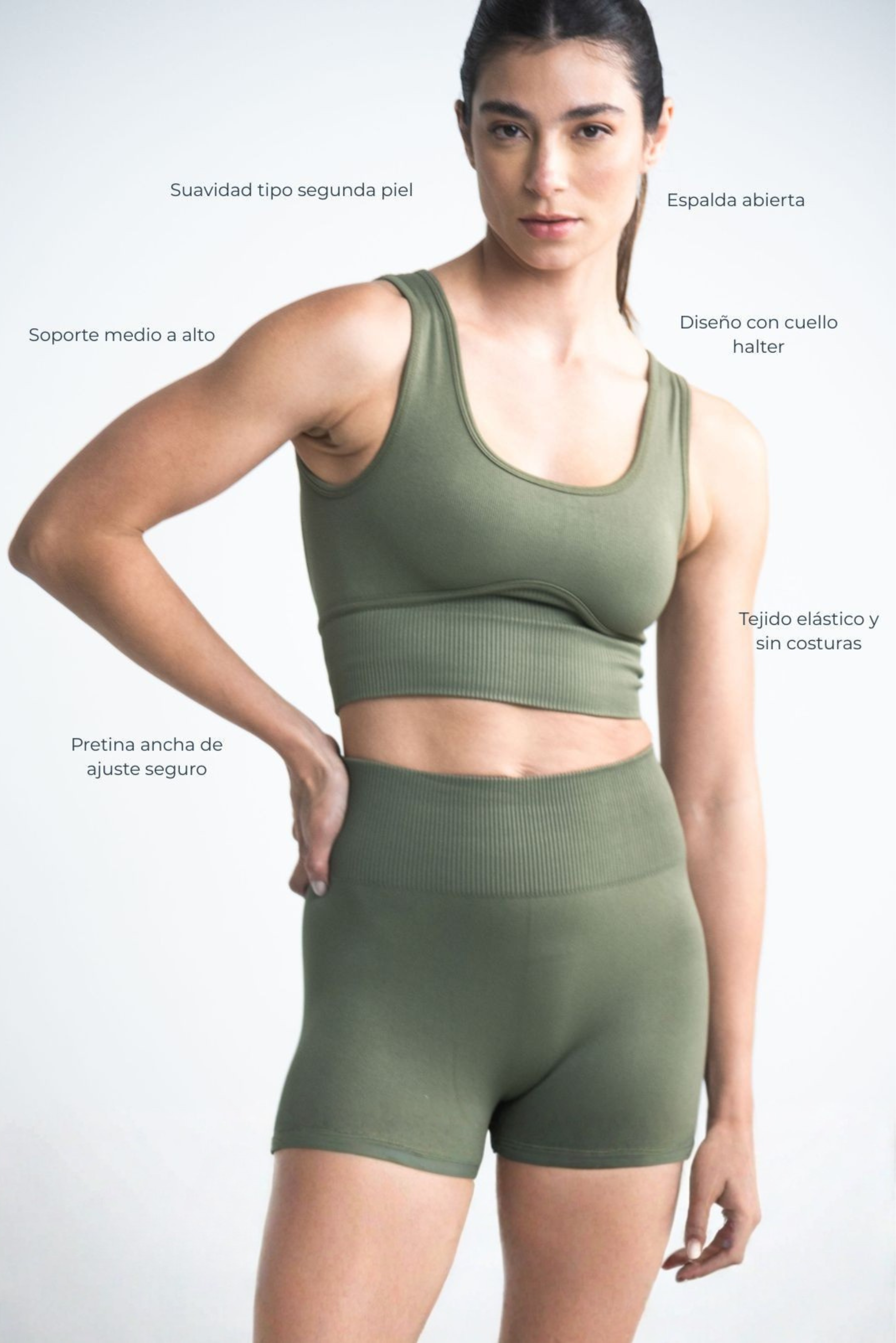 Top Corselle Seamless Verde Militar