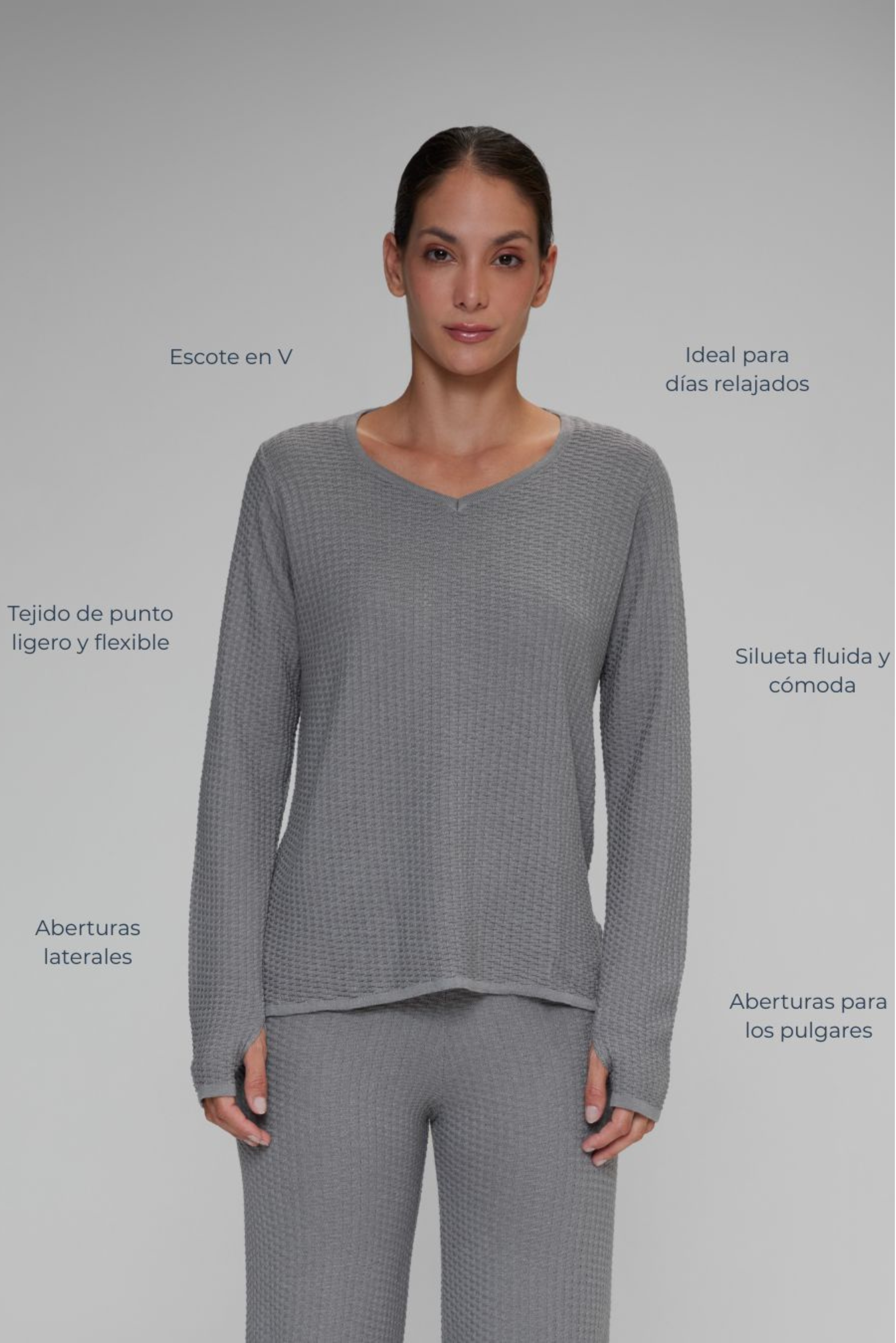 Saco basico bomull gris