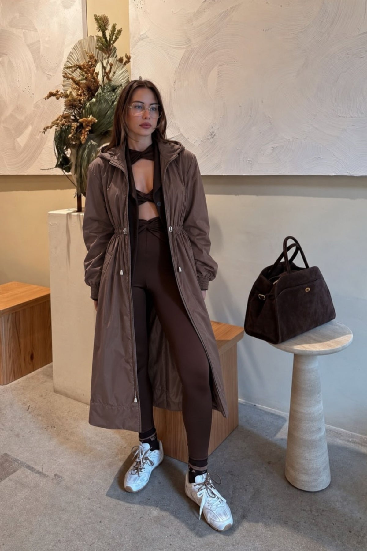 Gabardina Hera repelente al agua para mujer Taupe