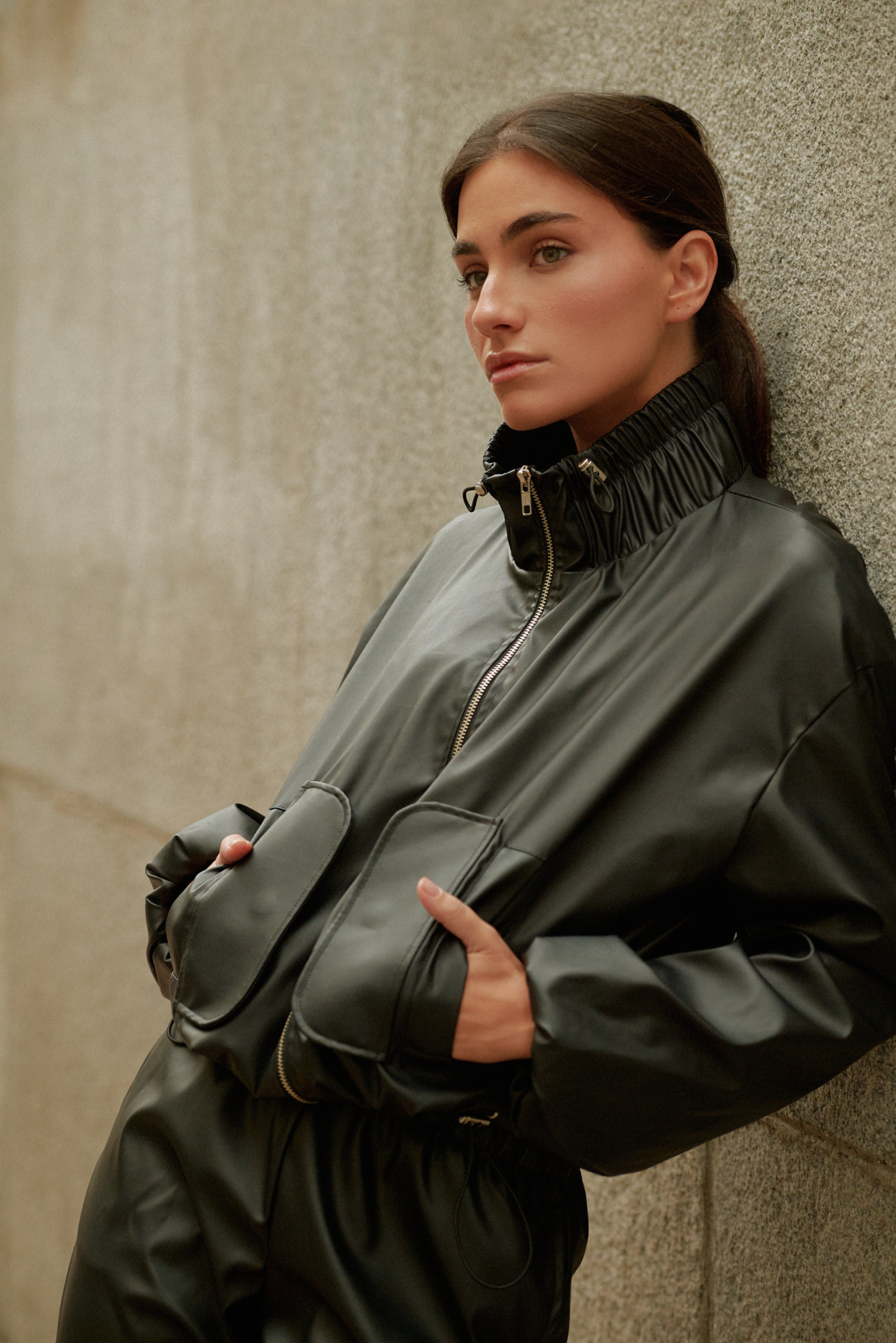 Chaqueta Acero tipo cuero