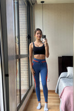 Sample legging azul naranja XS look 39