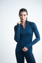 chaqueta deportiva en tela seamless color azul para mujer