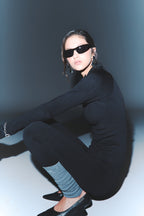 chaqueta deportiva en tela seamless color negro para mujer