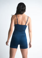 enterizo deportivo color azul oscuro seamless para mujer