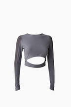 Sample top manga larga gris  #10 talla M