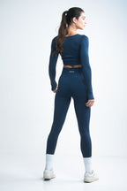 leggins deportivos tiro alto color azul