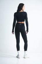 leggins deportivos tiro alto color negro