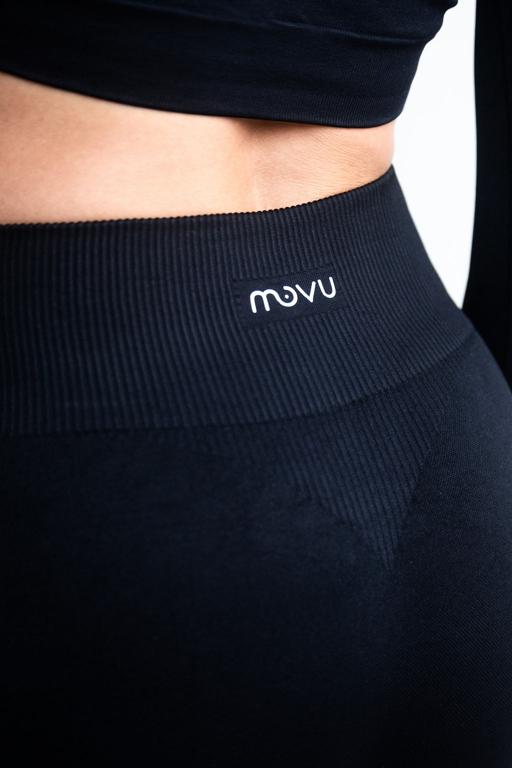 leggins deportivos tiro alto color negro