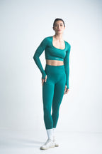 leggins deportivos tiro alto color verde