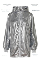 Chaqueta troya metalizada Plateada