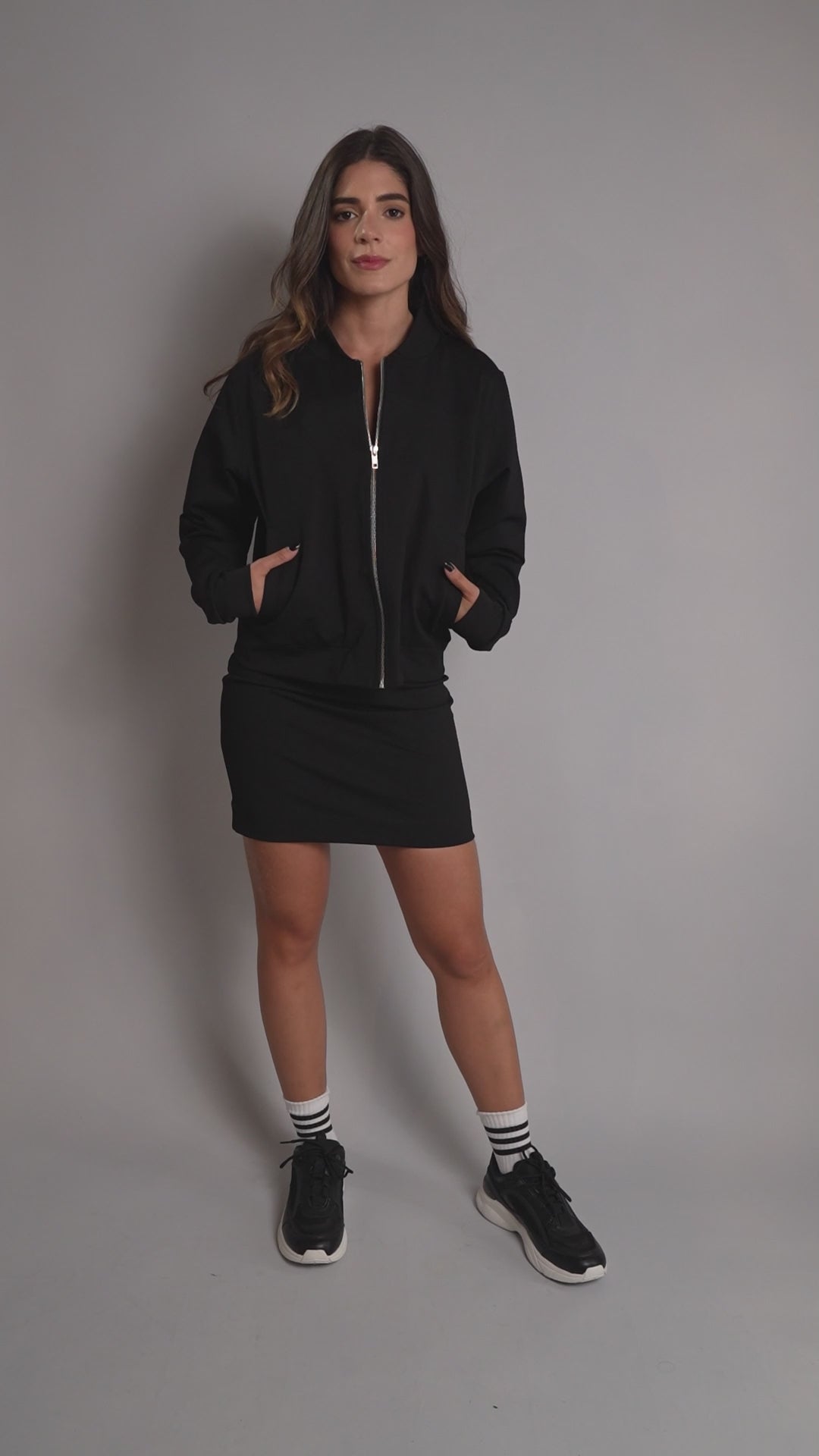 mini falda negra set falda corta