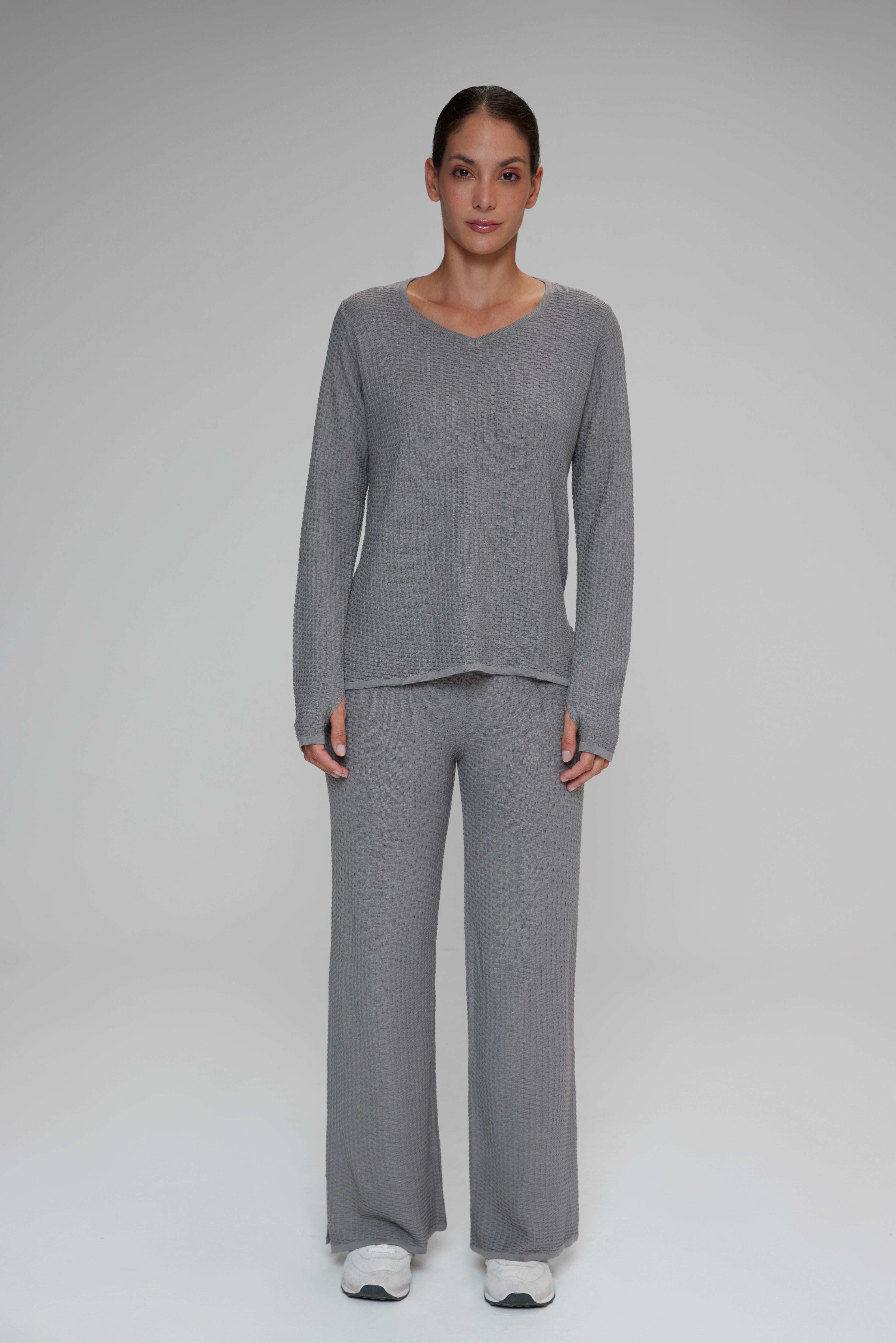 Saco basico bomull gris